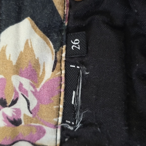 7 FOR ALL MANKIND Floral Women's Jeans Sz 26 Green Pink Skinny - Picture 6 of 7